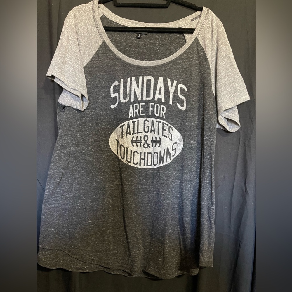 Gray Sunday football blouse plus size